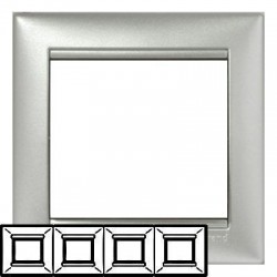 Рамка Legrand 4-на алюміній, Valena Legrand