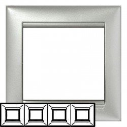 Рамка Legrand 4-на алюміній, Valena Legrand