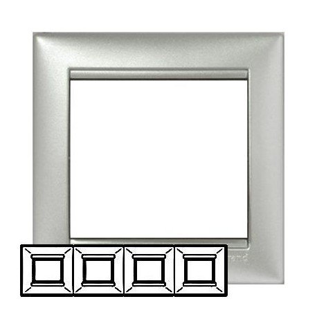 Рамка Legrand 4 поста алюминий Valena 770154