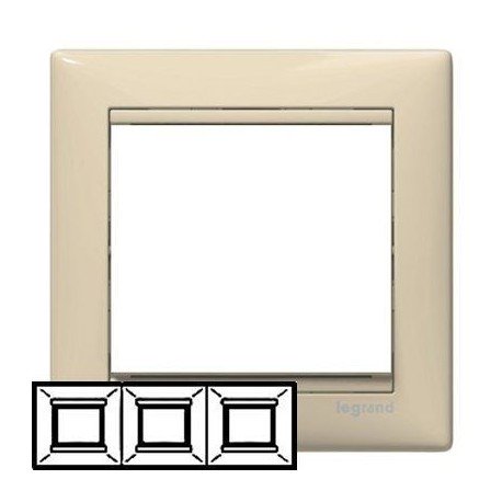 Рамка Legrand 3 поста слоновая кость Valena 774353