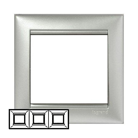 Рамка Legrand 3 поста алюминий Valena 770153