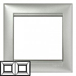 Рамка Legrand 2 поста алюминий Valena 770152