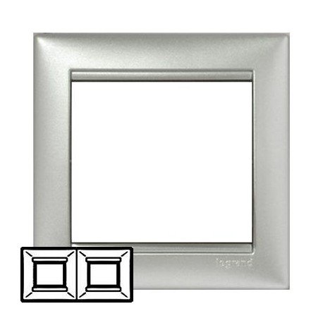 Рамка Legrand 2 поста алюминий Valena 770152