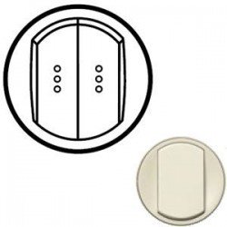 Лицевая панель механизма выключателя 2-кл., с подсветкой, цвет слоновая кость, Celiane 66211