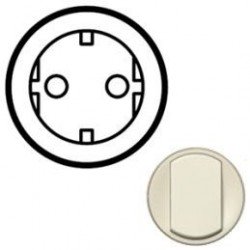 Лицевая панель механизма розетки 2К+З, цвет слоновая кость, Celiane 66252