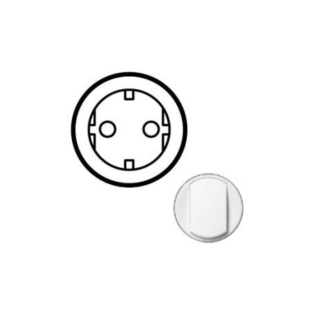 Лицевая панель механизма розетки 2К+З, цвет белый, Celiane 68130