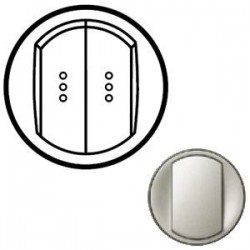 Лицевая панель механизма выключателя 2-кл. с подсветкой, цвет титан, Celiane 68304