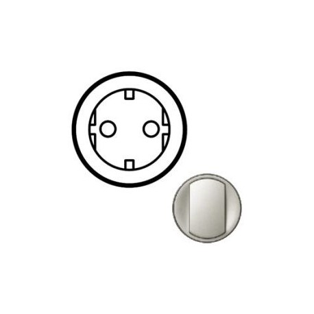 Лицевая панель механизма розетки 2К+З, цвет титан, Celiane 68430